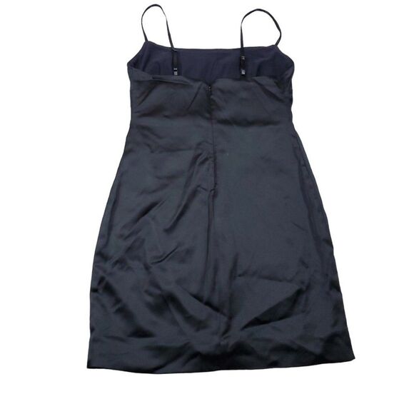 READ Babaton Aritzia Passion Satin Sleeveless Bodycon Mini Dress Black Size 6 - Picture 2 of 10